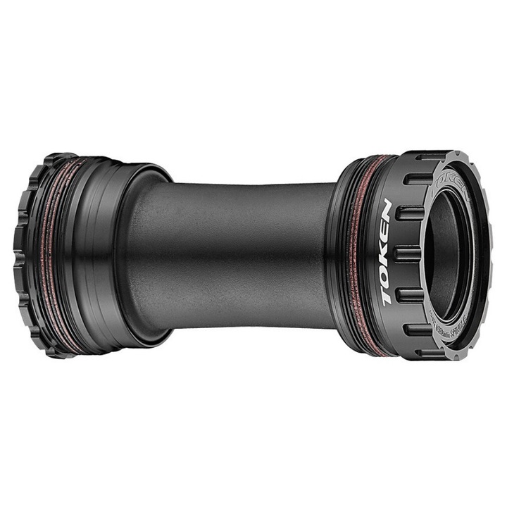 Monobloc pedalier, Token, BB47A29 pentru DUB (SRAM) / BB392 (29mm), T47 Asymmetric (M47 x 76.75), Premium, Negru, 109g