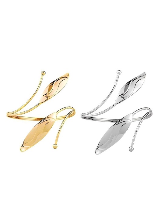 Set 2 bratari brat pentru femei, JUDASTAR, Aliaj, Auriu/Argintiu