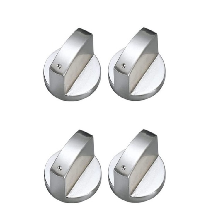 Set 2 perechi butoane aragaz Sunmostar, argintiu, zinc, 4cm