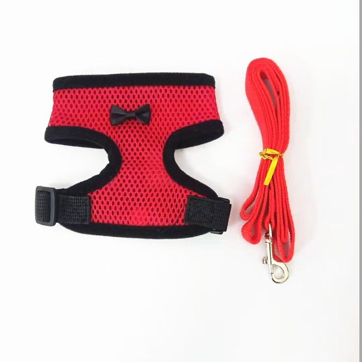 Vesta Racoritoare pentru Animale de Companie, Plasa Respirabila, Rosu, XL, Set cu lesa