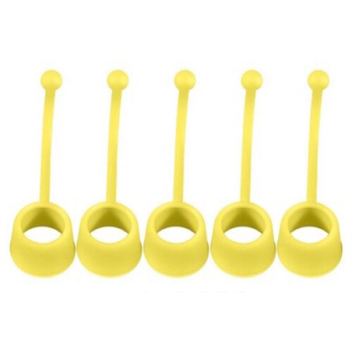 Комплект от 10 силиконови маншета за упражнения за укрепване на ръцете, преносим Amrinugl, жълто/бело