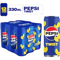 Pepsi Twist, Bautura cu aroma de Cola si Suc de Lamaie, Doza, 12x330ml