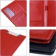 Dosar Clipboard Dublu Din Piele, Zggzerg, A4, Cu clip metal, slot pentru card, inel de stilou, Impermeabil, Portabile, Moale si durabil, Usor de curatat, Potrivit pentru afaceri, calatorii, birou, conferinta, PU, 24 x 32cm, Rosu