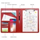 Dosar Clipboard Dublu Din Piele, Zggzerg, A4, Cu clip metal, slot pentru card, inel de stilou, Impermeabil, Portabile, Moale si durabil, Usor de curatat, Potrivit pentru afaceri, calatorii, birou, conferinta, PU, 24 x 32cm, Rosu