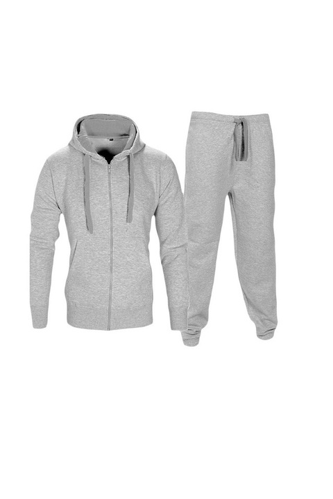 Анцуг от 2 части, стандартна кройка, за мъже, сив, Сив
