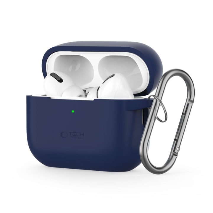 Силиконов калъф Tech-Protect, съвместим с Apple AirPods Pro / Pro 2 Navy Blue