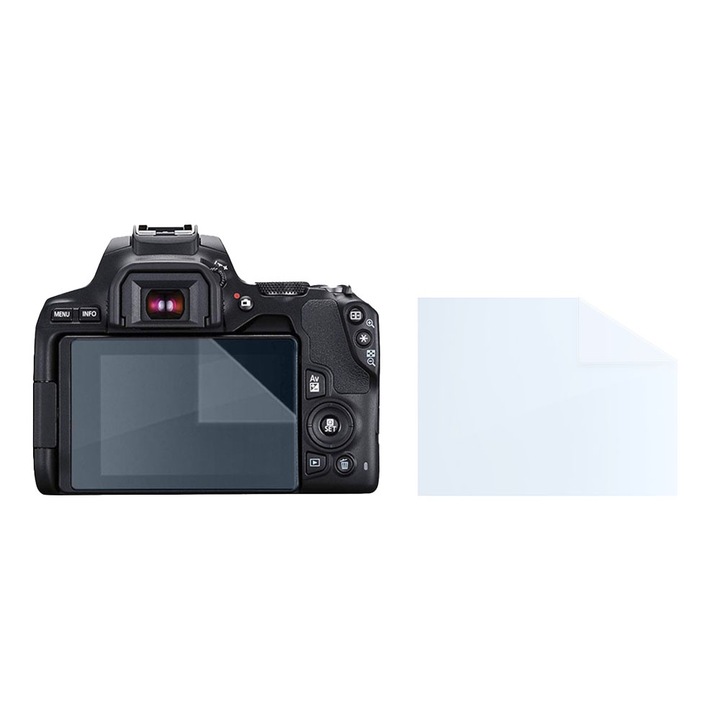 Fóliakészlet Canon EOS 250D-hez, FONIX LENS DEFENSE, 1 szilikonfólia képernyőhöz, ütésálló, karcolásgátló, regenerálható, tartós, időjárásálló, átlátszó