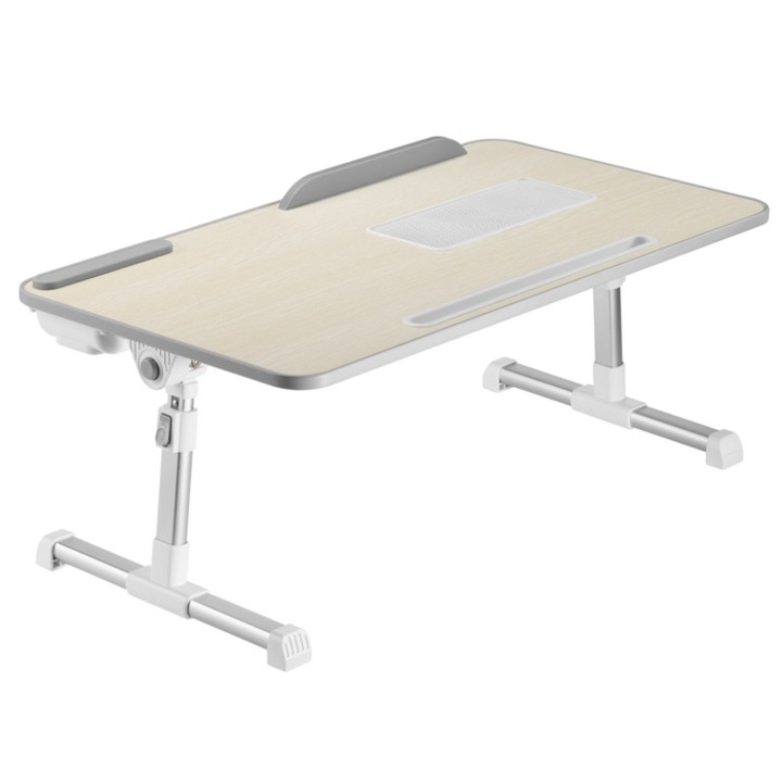 Маса за лаптоп LPD01-13, сгъваема, бял бук + сребро, 60 x 34 x 32,5 см, 1C