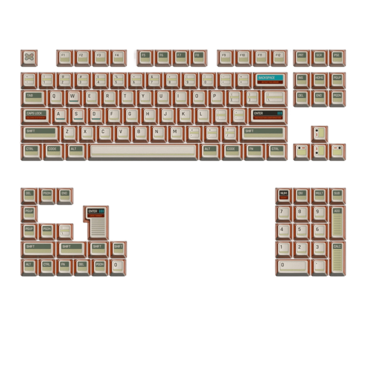 Комплект клавишни капачки KeyTok Ctrl Dye-Sub PBT KOL за механична клавиатура, 122 клавиша US Layout, оранжев