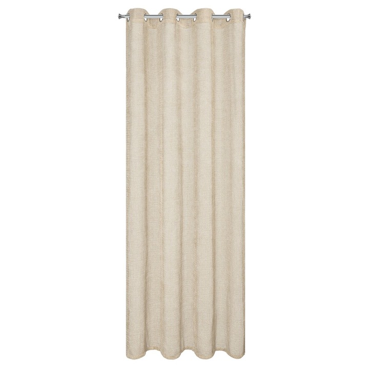 NELI függöny 140 x 250 cm Eurofirany karikák bézs, vasalást nem igényel