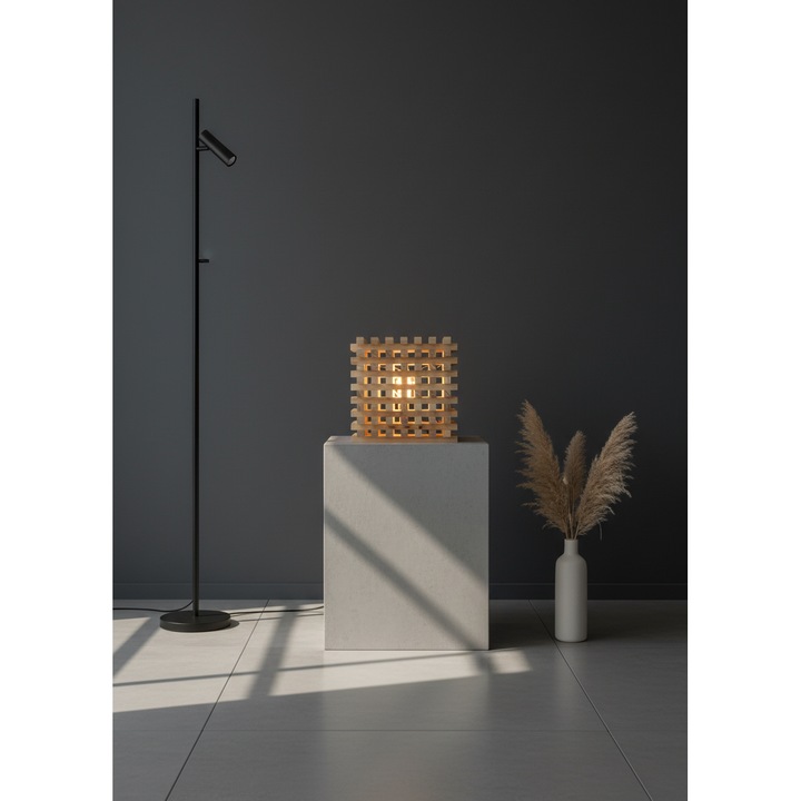 Veioza de atmosfera din lemn de paltin 22.5x22.5