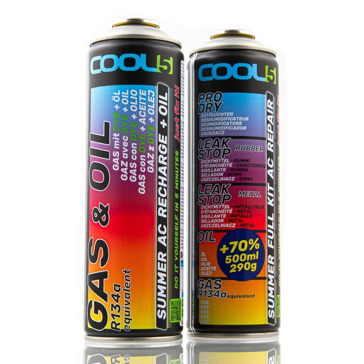 Set Cool5 5in1+2in1 pentru climatizare, R134a, 500ml