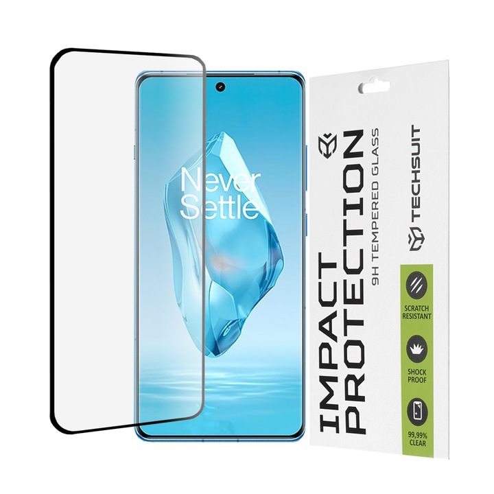 Fólia OnePlus 12R-hez, 111D teljes burkolat/Teljes ragasztós üveg/3D ívelt képernyő, X11, Secure Glass, fekete