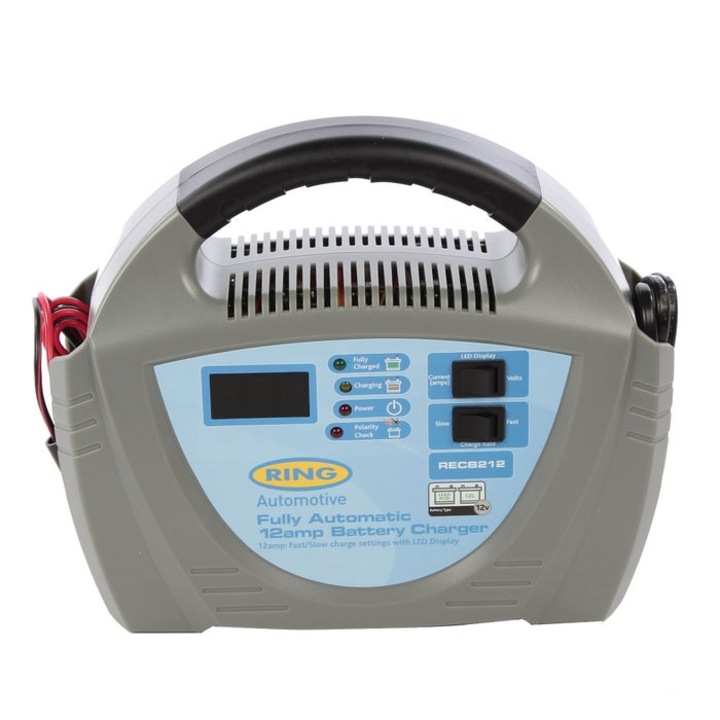 Redresor auto Ring RECB212, pentru incarcare acumulatori auto, 180 Ah, iesire 12 V, intrare 230 V, 25.5 x 10 x 21.5 cm