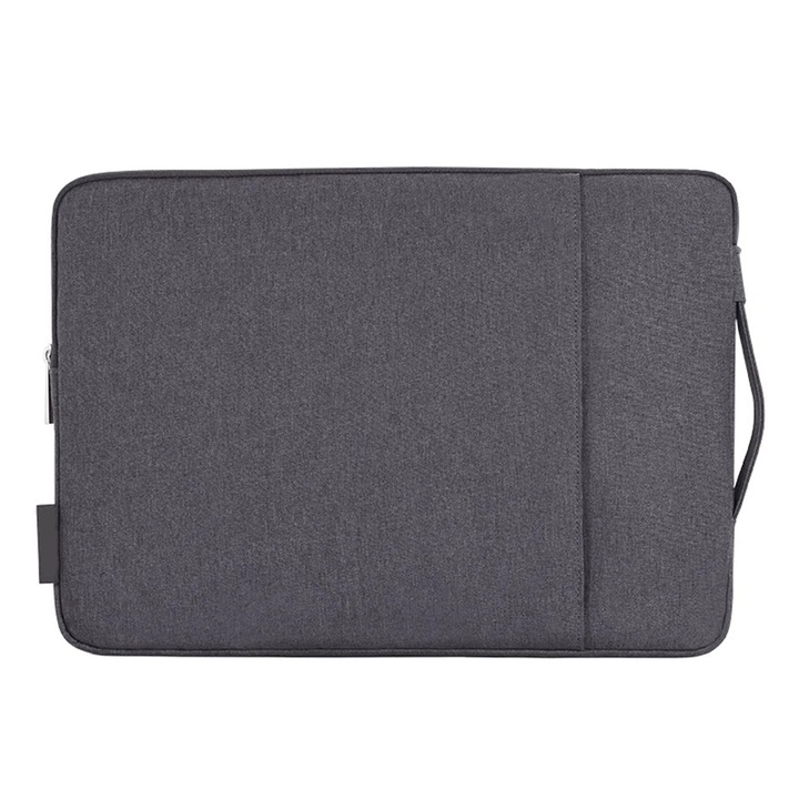 Geanta pentru laptop 13 - 14 inch MacBook Microsoft Dell HP Lenovo eleganta si subtire protectie sporita gri inchis