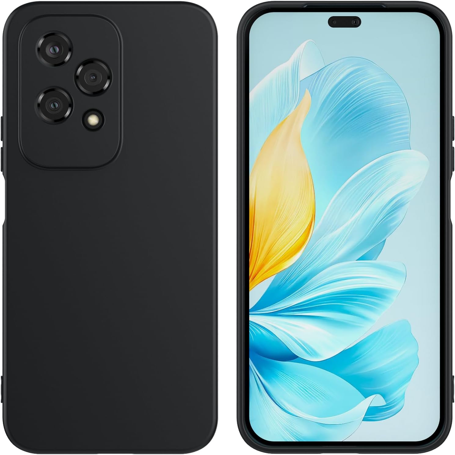 Husa pentru Honor 200 Lite Liquid Silicone subtire captusita cu microfibra anti amprenta protectie camera foto negru