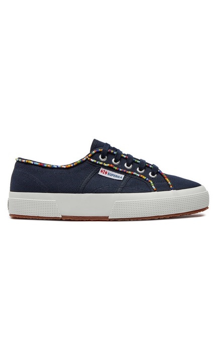 Női tornacipő, Superga, 303820, textil, sötétkék/fehér, Tengerészkék