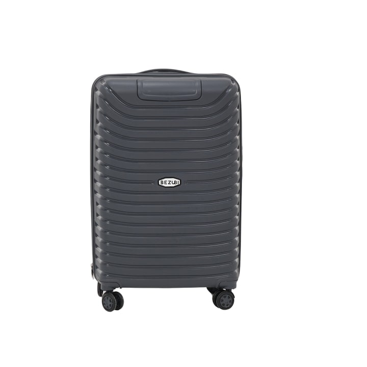 Куфар среден, Bezubi Easy Travel, ръчен багаж, 71x44x32, обем 88 литра, телескопична дръжка, 4 безшумни двойни колела, въртене на 360 градуса, затваряне с цип и цифри, разделяне с джоб, специален гъвкав нечуплив PP материал, черен