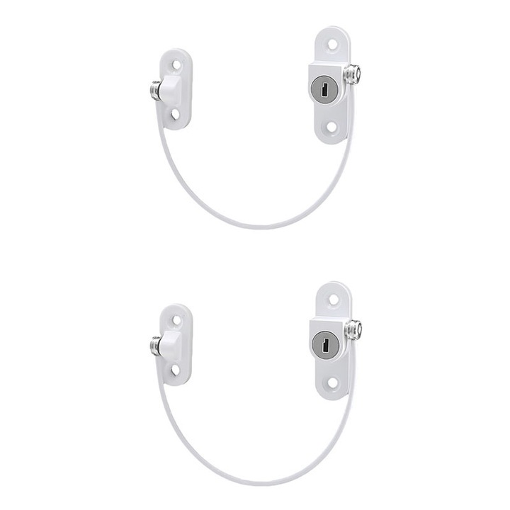 2 db Sunmostar ablakzár készlet, alumínium, betörésgátló, fehér