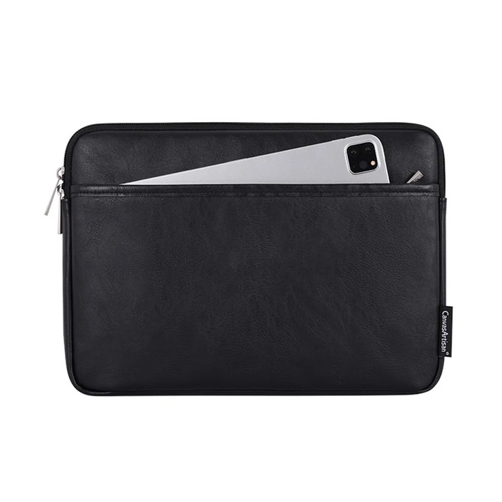 Laptoptok 13-14", Design Business, ökológiai bőr, fekete