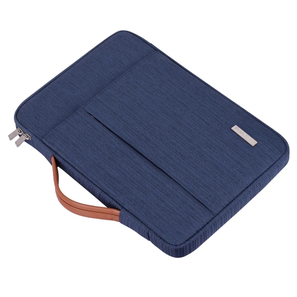 Geanta pentru laptop, diagonala maxima 15-16", inchidere cu fermoar, buuzunaer suplimentare, protectie acti soc, poliester, Albastru