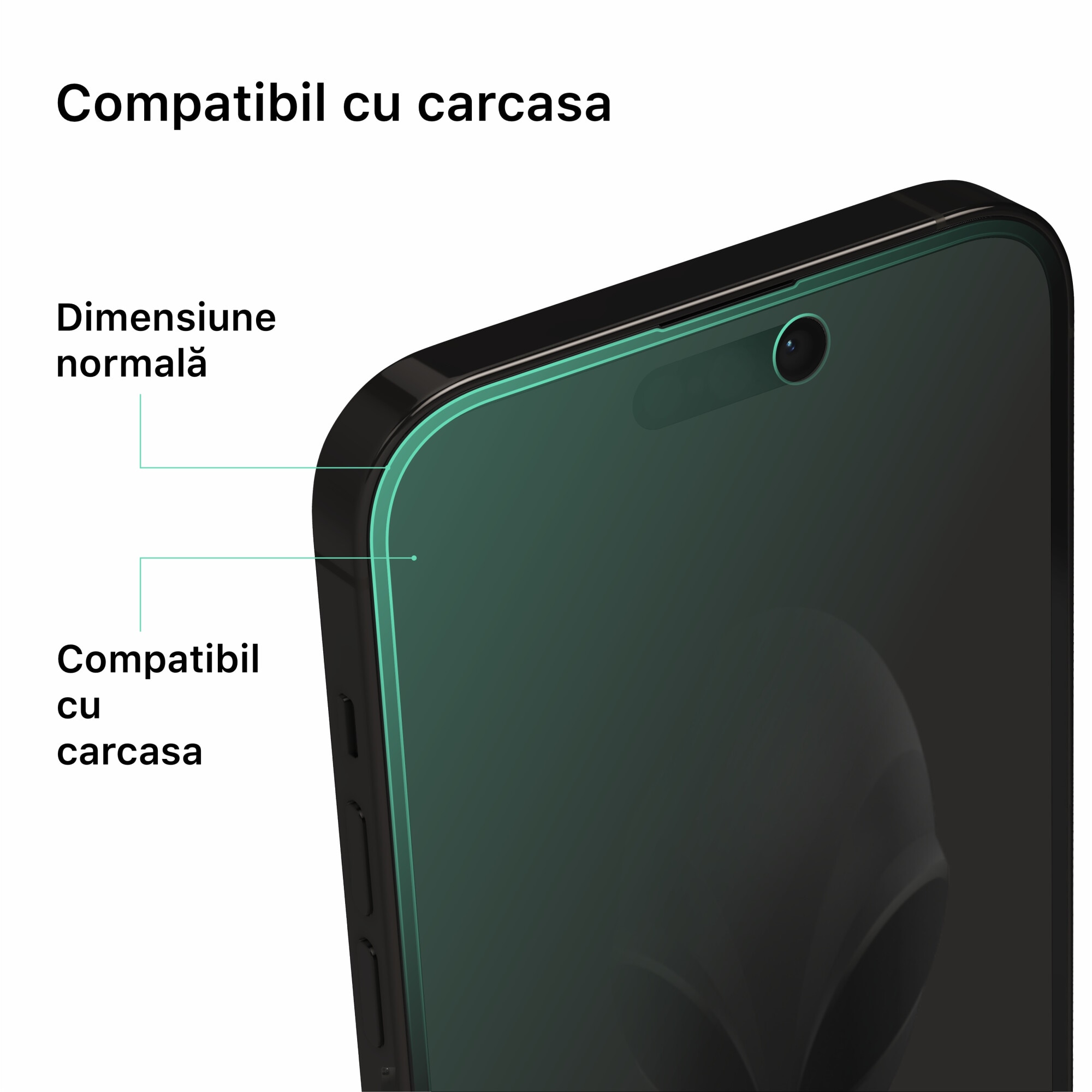 Folie protectie pentru Apple iPhone 17 Pro, acoperire ecran compatibil cu husa, Alien Surface
