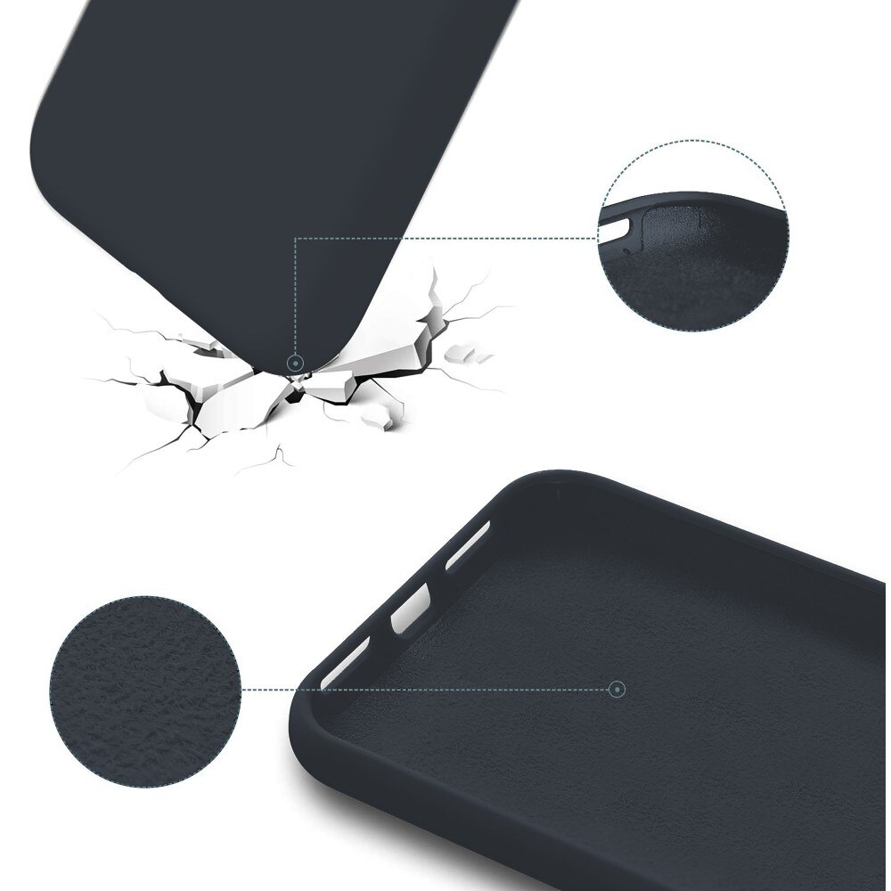 Husa CASEY STUDIOS™ pentru iPhone 12 Pro Max, Soft Silicone Premium, Microfibra in Interior, Midnight Blue, pentru Incarcare Wireless, Margini Ridicate pentru Protectia Ecranului si a Camerelor