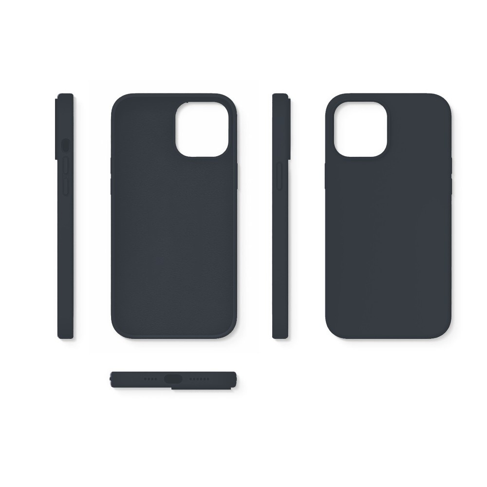 Husa CASEY STUDIOS™ pentru iPhone 12 Pro Max, Soft Silicone Premium, Microfibra in Interior, Midnight Blue, pentru Incarcare Wireless, Margini Ridicate pentru Protectia Ecranului si a Camerelor