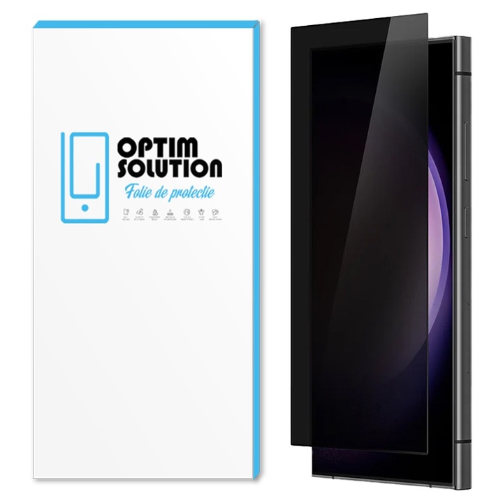 Teljes fedésű, rendkívül erős adatvédelmi 5D üvegfólia, amely kompatibilis a Samsung Galaxy S25 Ultra, OPTIM SOLUTION, Mrs.SoraIro edzett üveggel, teljes védelem, teljes ragasztó, prémium magvédelmi technológia, fekete