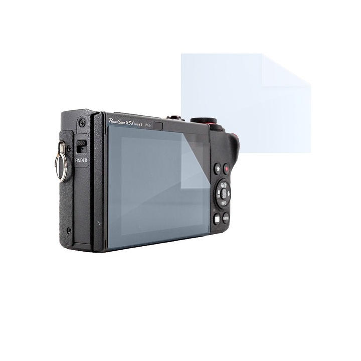Fóliakészlet Canon PowerShot G5 X-hez, FONIX LENS DEFENSE, 1 szilikonfólia a képernyőhöz, ütésálló, karcmentes, regenerálható, tartós, időjárásálló, átlátszó