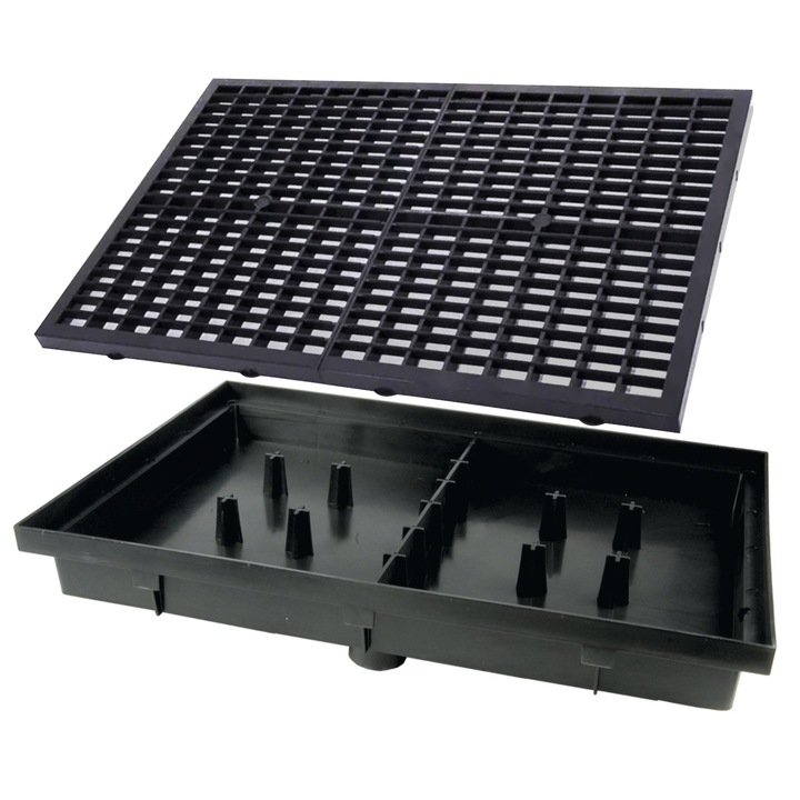 ZMM bejárati lábtörlő 60x40cm PVC horonnyal és ráccsal, grafit színű