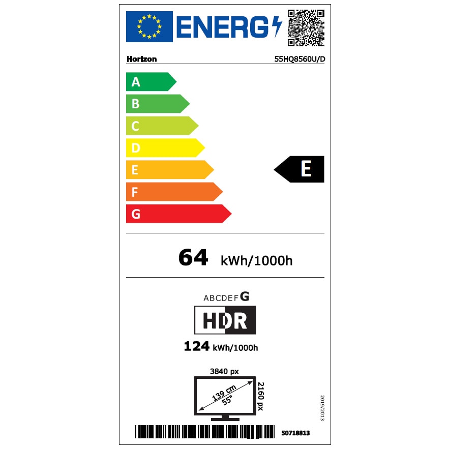 Televizor Horizon QLED 55HQ8560U/D, 139 cm, Smart, 4K Ultra HD, Clasa E