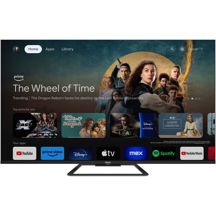 Televizor Horizon QLED 55HQ8590U/D, 139 cm, Smart Google TV, 4K Ultra HD, Clasa F (Model 2024)