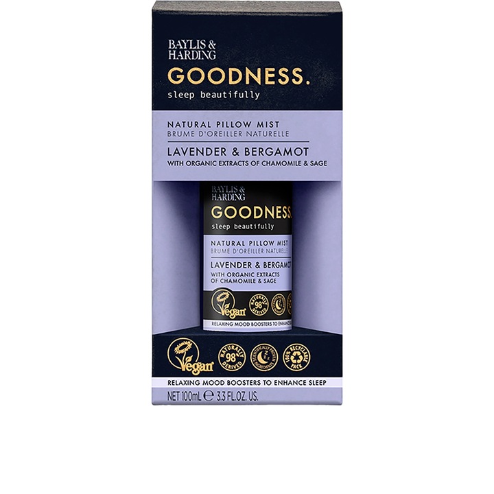 Spray a nyugodt alvásért - levendula és bergamott Baylis & Harding Goodness, 100 ml