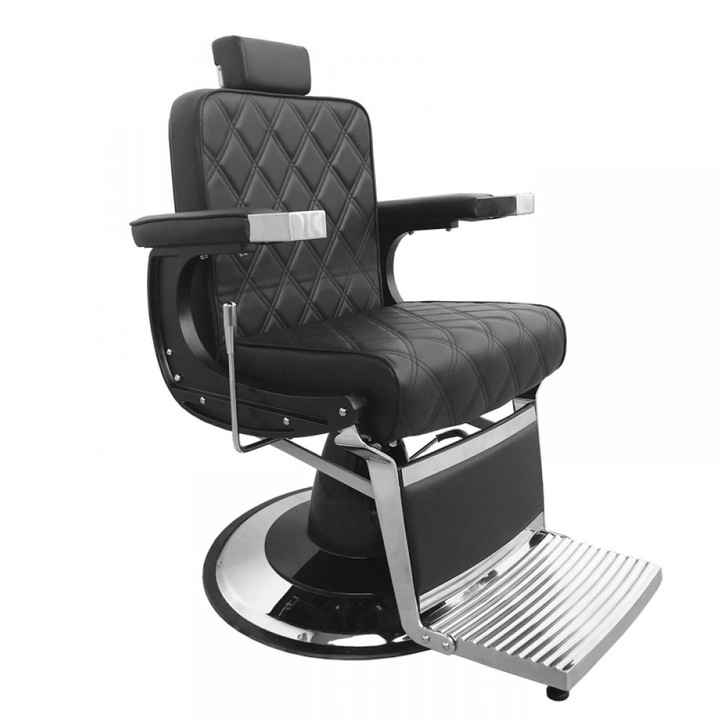 Scaun Frizerie Black Jack, Piele ecologica, Negru 71x 116 cm