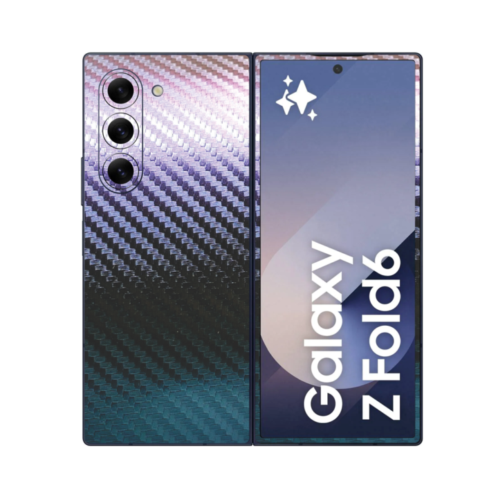 Протектор iSkinz за Samsung Galaxy Z Fold6 - Carbon Chameleon, 360 Cut, Full Cover Adhesive Skin, Защита на задния и страничния капак