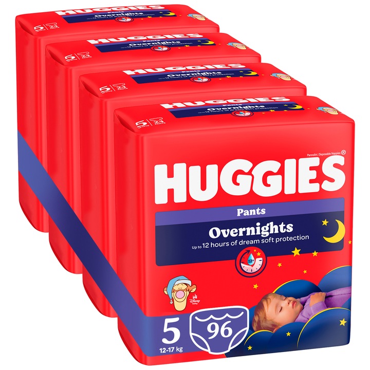 Пелени-гащички Huggies Overnights 5, 12-17 кг, 96 бр