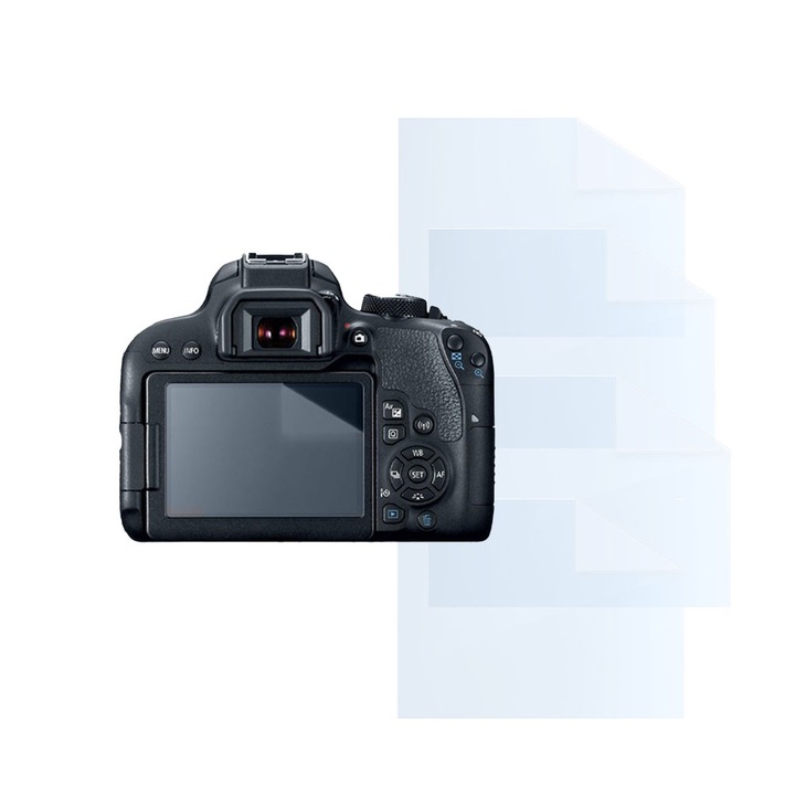 Filmkészlet Canon EOS Rebel T6i-hez, FONIX LENS DEFENSE, 4 szilikon képernyőfólia, ütésálló, karcmentes, regenerálható, tartós, időjárásálló, átlátszó