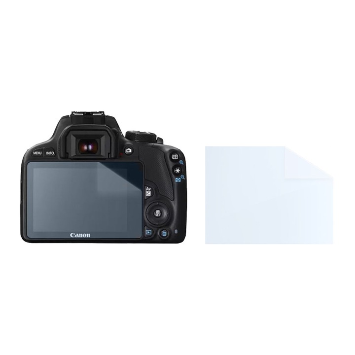 Fóliakészlet Canon EOS 100D-hez, FONIX LENS DEFENSE, 1 képernyős szilikonfólia, ütésálló, karcmentes, regenerálható, tartós, időjárásálló, átlátszó