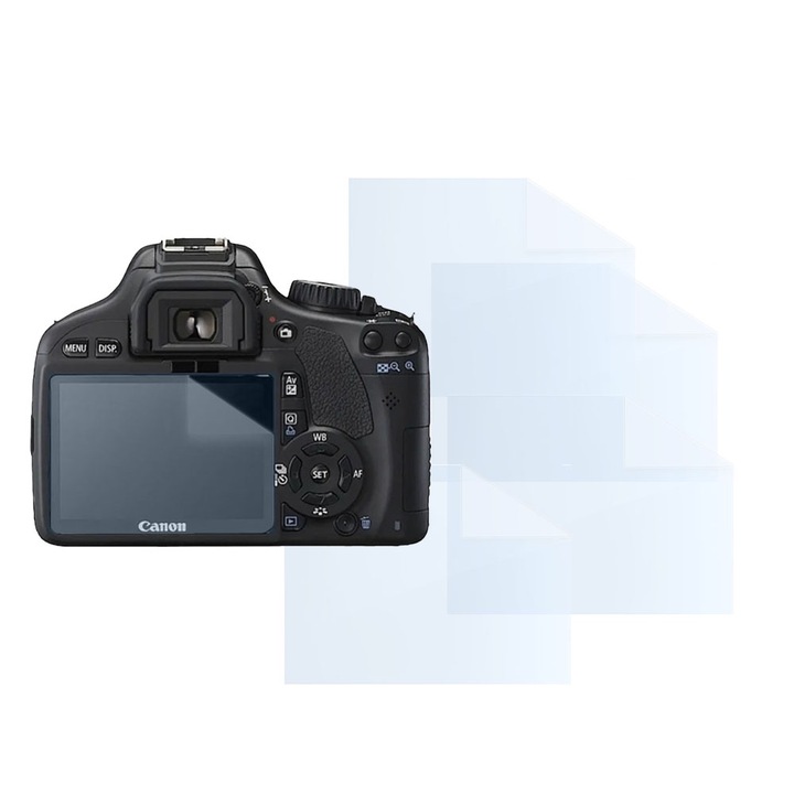 Fóliakészlet Canon EOS 550D-hez, FONIX LENS DEFENSE, 4 szilikon képernyőfólia, ütésálló, karcmentes, regenerálható, tartós, időjárásálló, átlátszó