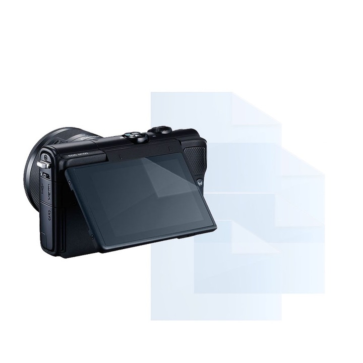 Fóliakészlet Canon EOS M100-hoz, FONIX LENS DEFENSE, 4 szilikon képernyőfólia, ütésálló, karcmentes, regenerálható, tartós, időjárásálló, átlátszó