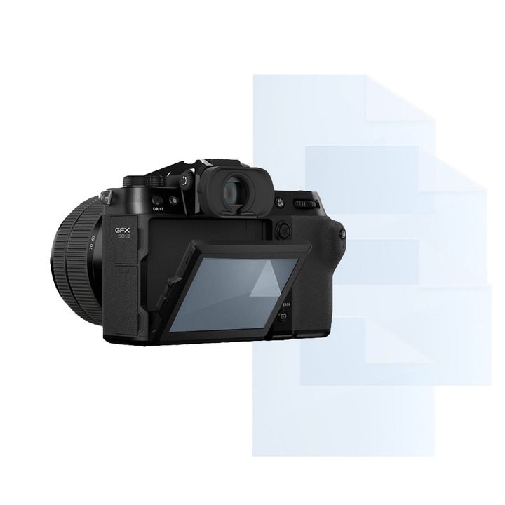 Fóliakészlet FujiFilm GFX 50S II-hez, FONIX LENS DEFENSE, 4 szilikon képernyőfólia, ütésálló, karcolásgátló, regenerálható, tartós, időjárásálló, átlátszó