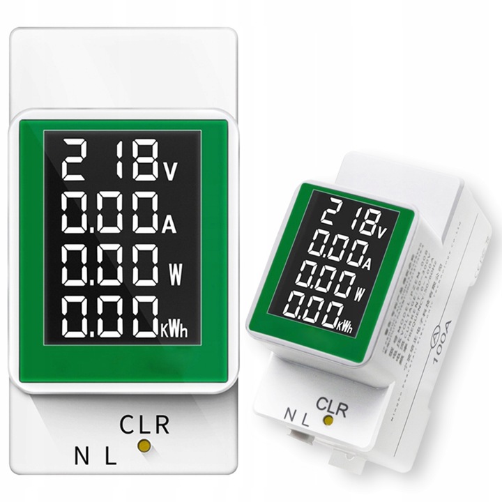 Contor de energie electrica Appio, 1-faza, montaj pe sina DIN, display LCD, 50/300V
