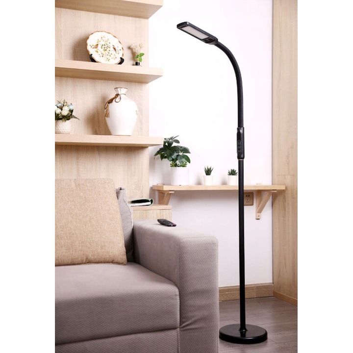 Lampa LED 12W, LEDtechnics, stil industrial, culoare neutrala, 178cm, cu telecomanda