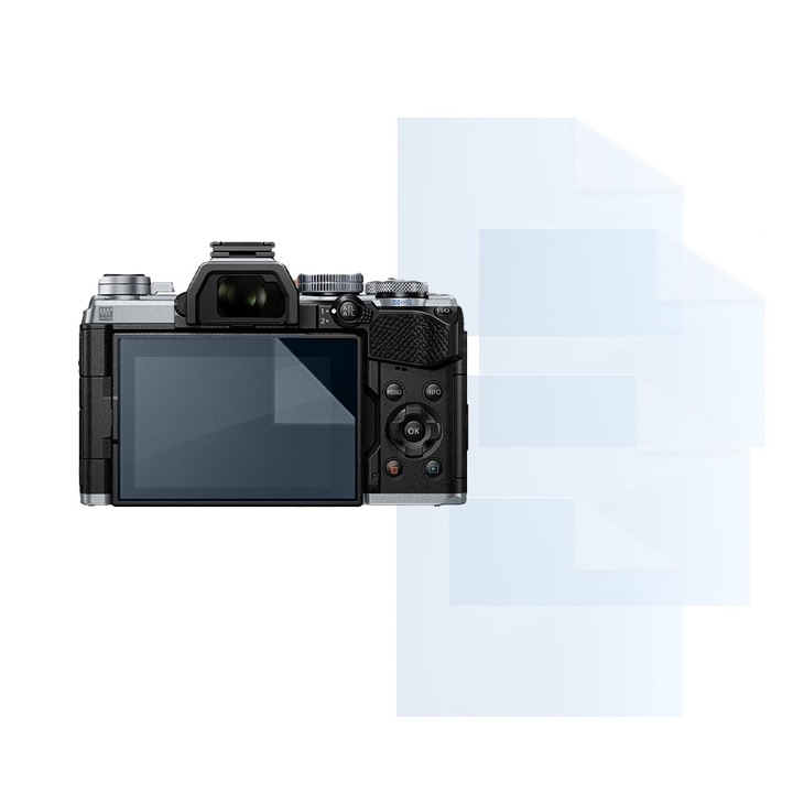 Filmkészlet Olympus E-M5 Mark III-hoz, FONIX LENS DEFENSE, 4 szilikon képernyőfólia, ütésálló, karcmentes, regenerálható, tartós, időjárásálló, átlátszó