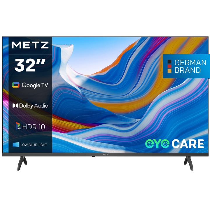 Телевизор METZ LED 32MTE6000, 32" (81 см), Smart Google TV, HD, Клас E (Модел 2024)