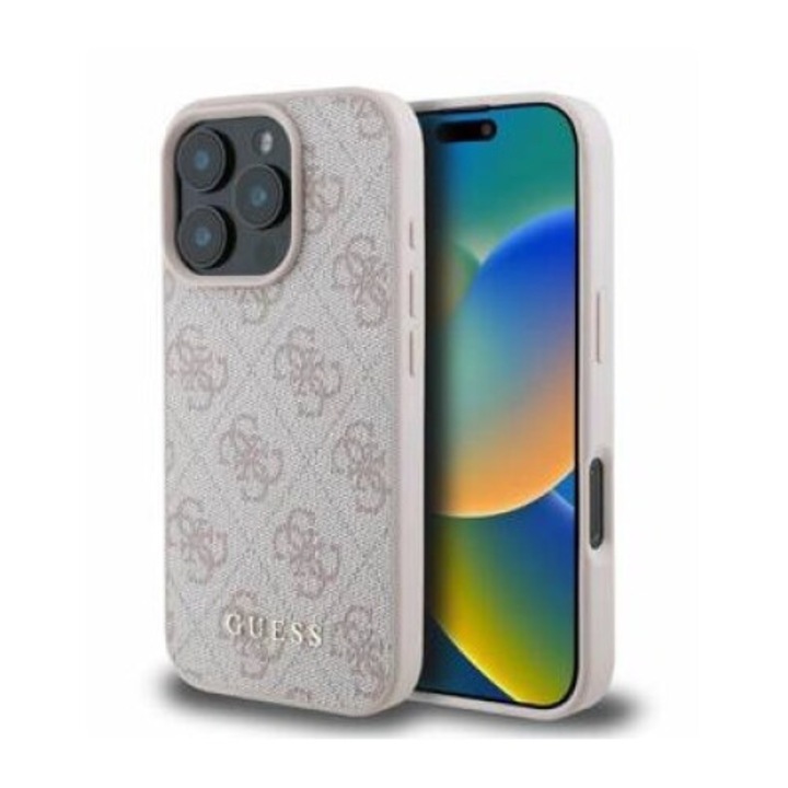 Калъф Guess, съвместим с iPhone 16 Pro, 4G Classic, розов