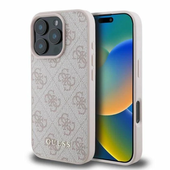 Husa Guess compatibila cu iPhone 16 Pro, 4G Classic, Roz