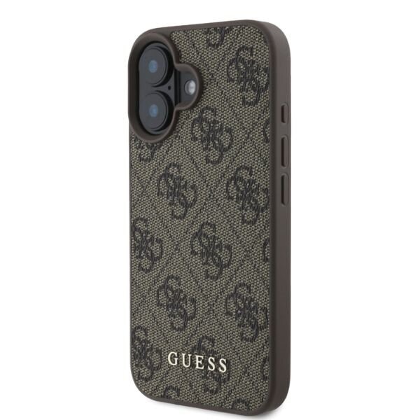 Husa pentru Apple iPhone 16, Guess, 4G Classic, Maro