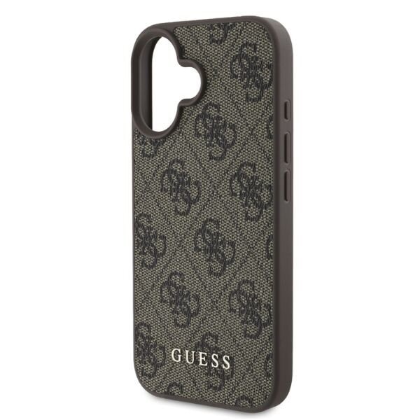 Husa pentru Apple iPhone 16, Guess, 4G Classic, Maro